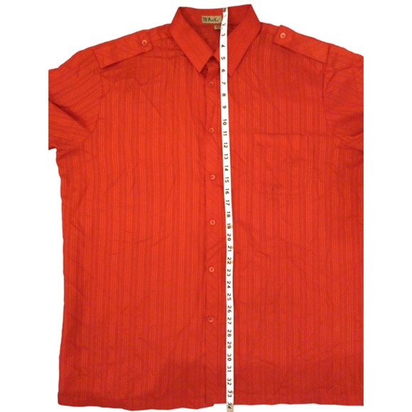 Vintage D'AVILA Red Short Sleeve Button Down Dress Shirt Size 2XL - Picture 6 of 10